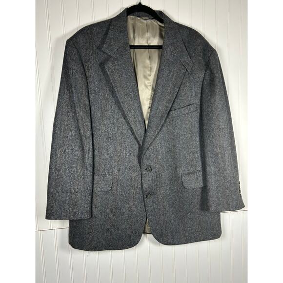 VTG Tweed Jacket Sports Coat Lands End 48 Blazer Men’s Made in USA wool blend - Picture 1 of 14